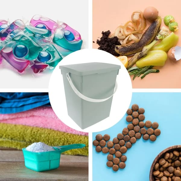 Opbevaringsbeholder til kapsler, foder og pulver - Plast - 5,5 l - Grøn