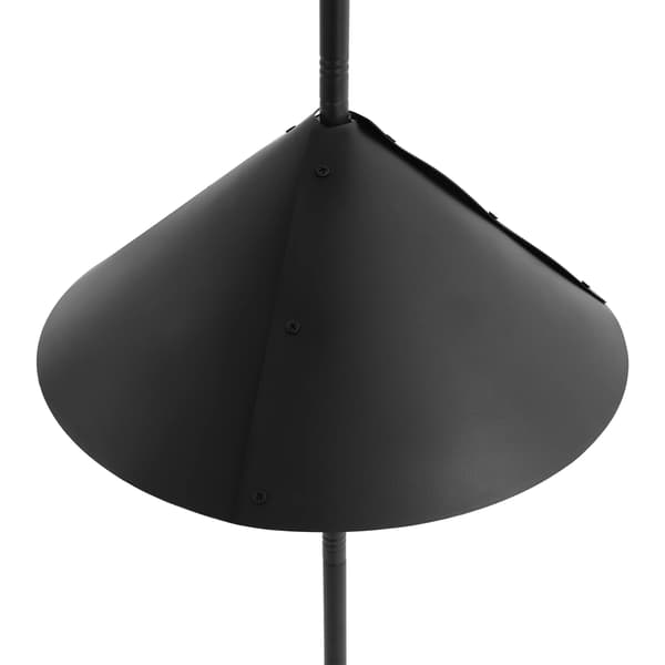 Fuglefoderstang - Foderstation til fugle - 4 kroge - 2 bakker - Justerbar højde 193 cm - Egernsikker skærm - Til udendørs have - Sort
