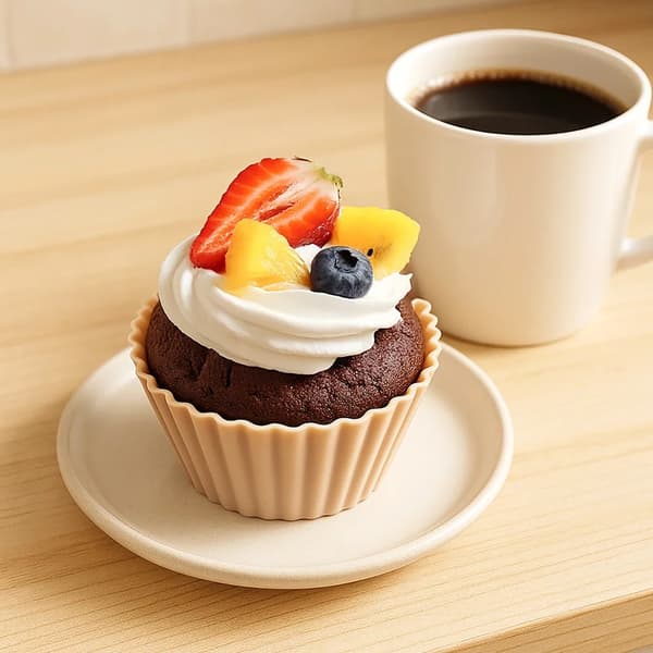 Muffinform - Silikoneforme - 6 Dele - 6,5 cm - Beige