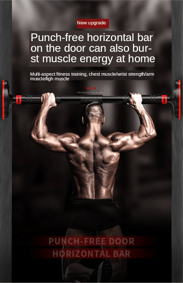 Chinsstång/Pull up bar för dörrkarm - Justerbar Stång - 65–100 cm - Stål - För Chins/Pull-ups & Situps - Vit