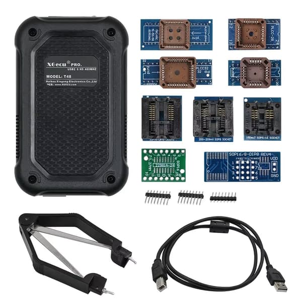 TL866II USB-programmerer - T48 universal programmerer - 10 adaptere - Til Bilnøgler - Nyeste Software - CE