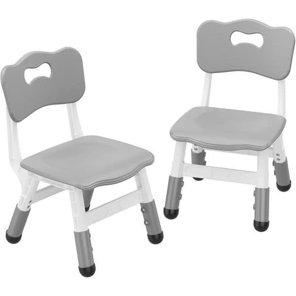 Barnstolar - Ergonomiska barnstolar - 2-pack - Plast - Utan dyna - Ej roterbara - Ljusgrå
