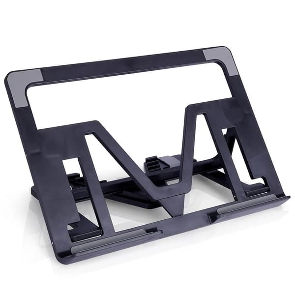 Tablettstativ - Justerbar Holder - Plast - 25 x 18 x 2 cm - Sort