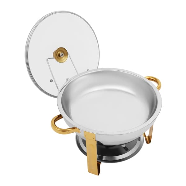 Chafing dish buffet-sæt - Rund buffetvarmer - Rustfrit stål - 4,7 l - Til buffetservering