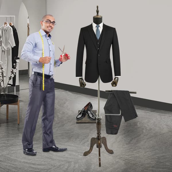 Herrmannekäng - Överkroppsdressform - Solid Kropp - Nylonplast - Stativ för Kläddisplay
