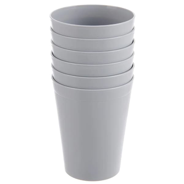 Plastikkrus - 6 stk. - 300 ml - Grå