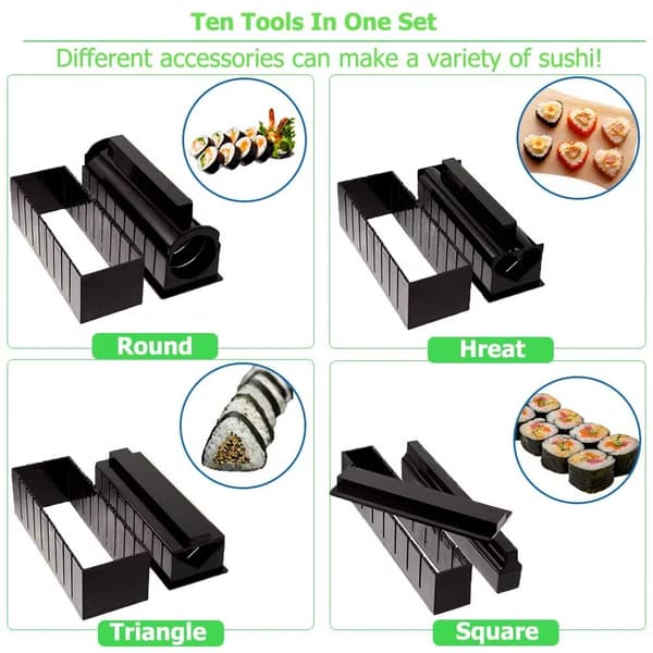 Sushitillverkningsset - Risrullform - DIY - 10 delar - Kökstillbehör