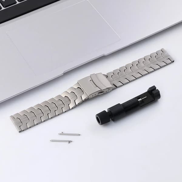 Smartwatch-rem - 20 mm - Rustfrit stål - Spænde i rustfrit stål - Titanium
