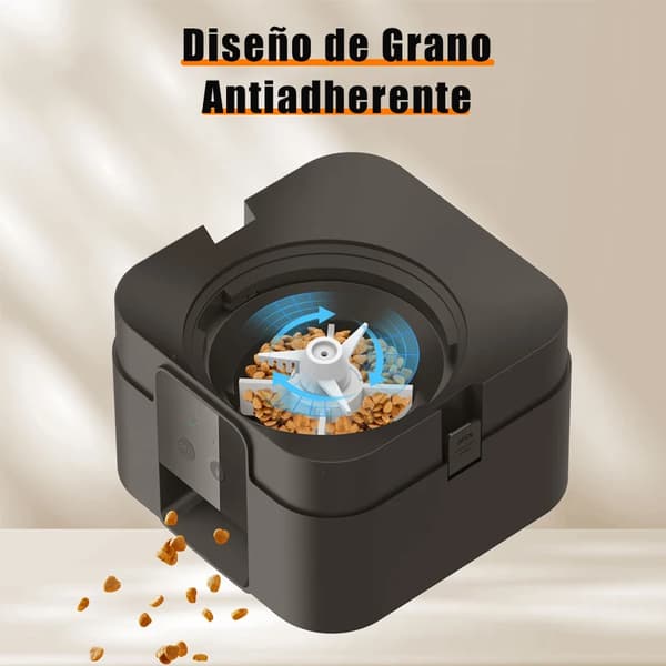 Automatisk kattefoderautomat - Foderdispenser - WiFi - Tidsindstilling - Portionskontrol - LCD-display - Genopladelig - Sort
