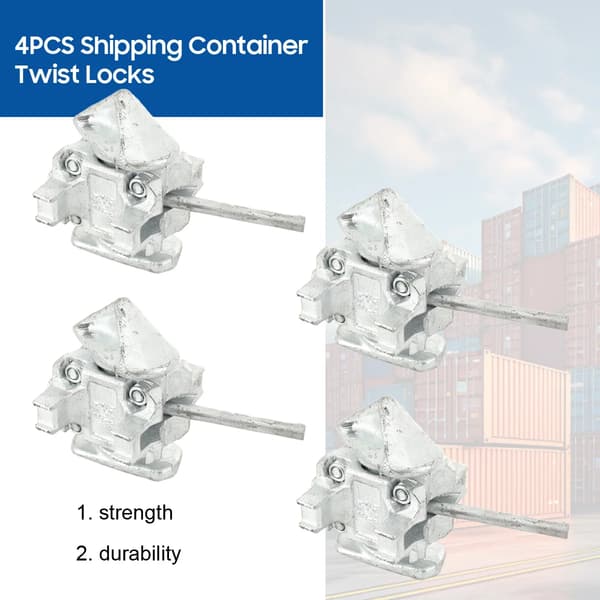 Twistlock för container - Manuell mekanisk - Justerbart - Galvaniserat - 4-pack