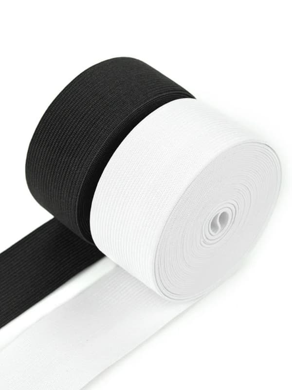 Elastisk bånd - Sytilbehør - Polyester - 25 mm - Høj elasticitet - DIY - Sort