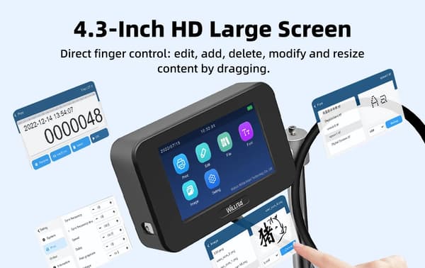 Online termisk inkjet-printer - Z-100 TIJ koder - 12,7 mm printhøjde - Dato- og logotryk - Udløbs- og batchkoder - 4 kg - Z-100