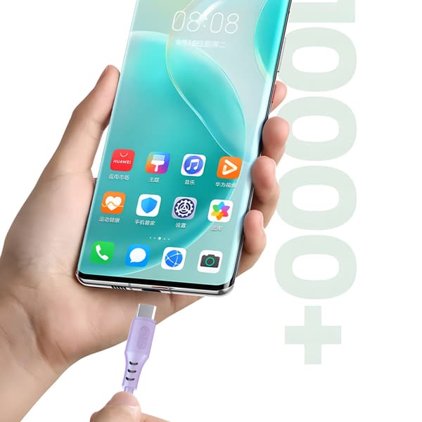 3-i-1 Mobil Laddkabel - Multi USB Kabel - 6A Snabbladdning - Typ C Lightning Micro USB - 1,2 m - Universal för iPhone Android - Grön
