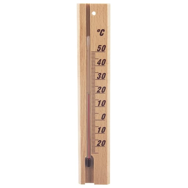 Termometer - Universal - Træ - 20 cm - Brun