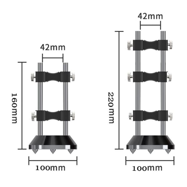 Kabelholder til strømstik - Stativ - 160 mm - 304 rustfrit stål - Stødabsorberende - Sort