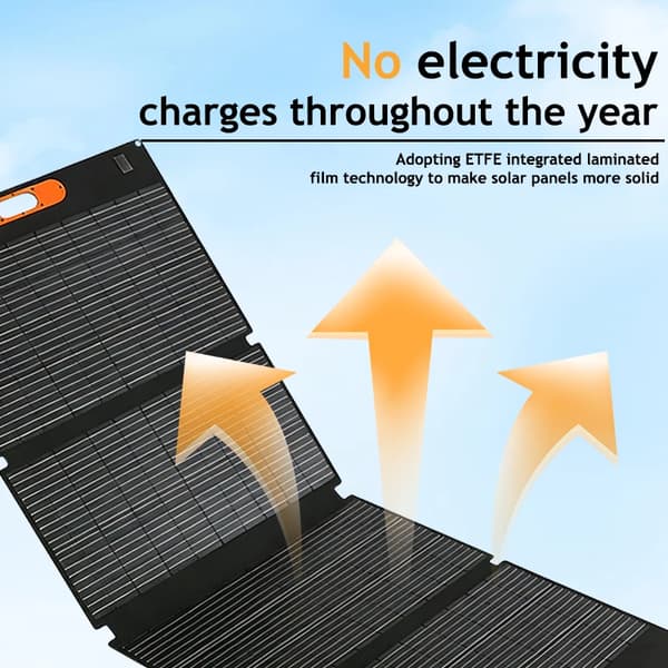 Foldbart solpanel camping - 200 W bærbar solcelleoplader - Nødkraft - Til camping og autocamper - Backup strøm off-grid