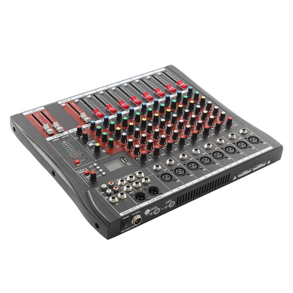 Professionel Lydmixer - Digital 8‑kanals Mixerkonsol - USB & Bluetooth Forbindelse - Studie - Sort