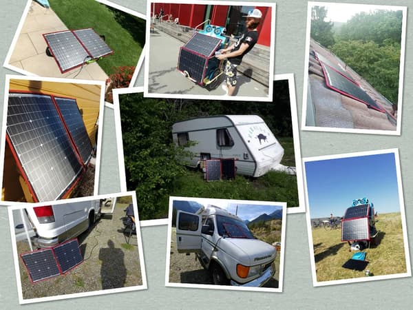 Bærbart solpanel - Foldbart sæt 194W - 2 paneler - Fleksibelt monokrystallinsk silicium - Til camping, hjem, rejse - Sort