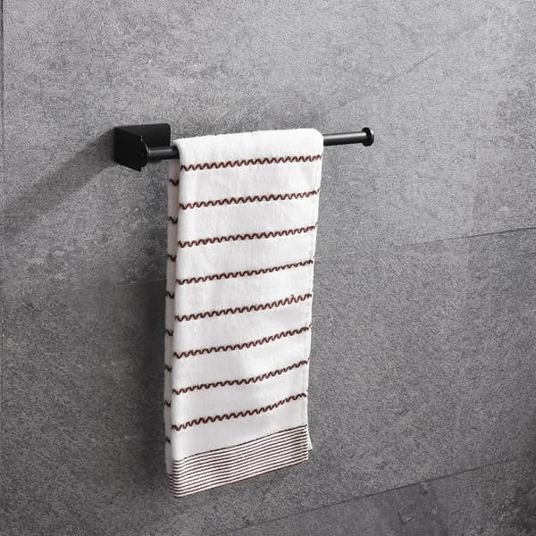 Toiletpapirholder - Selvklæbende - Borefri montering - Rustfrit stål - Størrelse L - Sort