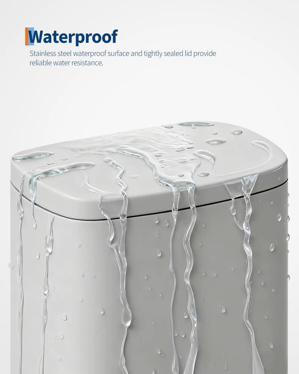 Soptunna - Pedalbehållare - 50 l - Rostfritt stål - Rektangulär - Rullock - Innerhink