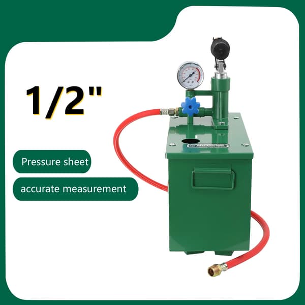 Handtrycktestpump - Manuell trycktestpump - Anslutning 1,27 cm - Rostfri - Elfri - För rör - För värme och solsystem