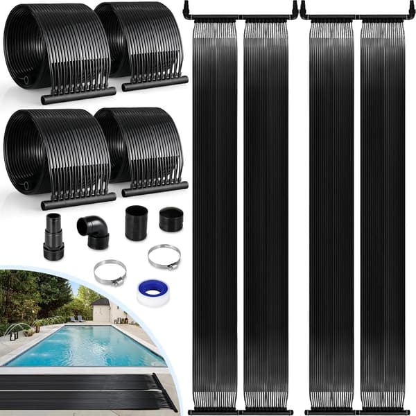 Solvarmer til pool - Solfanger varmemåtte - Solpanel til poolopvarmning - PE materiale - Størrelse 6 x 1,5 m