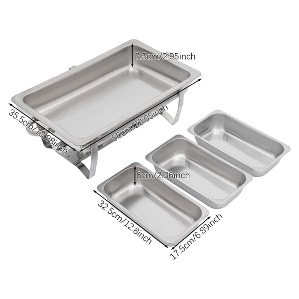 Chafing dish - Buffetvarmer - Serveringsvarmer - Rustfrit stål - Til catering, hotel og restaurant