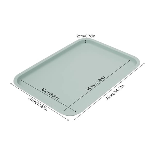 Snabbmatsbricka serveringsbricka - Rektangulär plastbricka - 24-pack - Halkfri - 36x27x2 cm - PP plast - Blå
