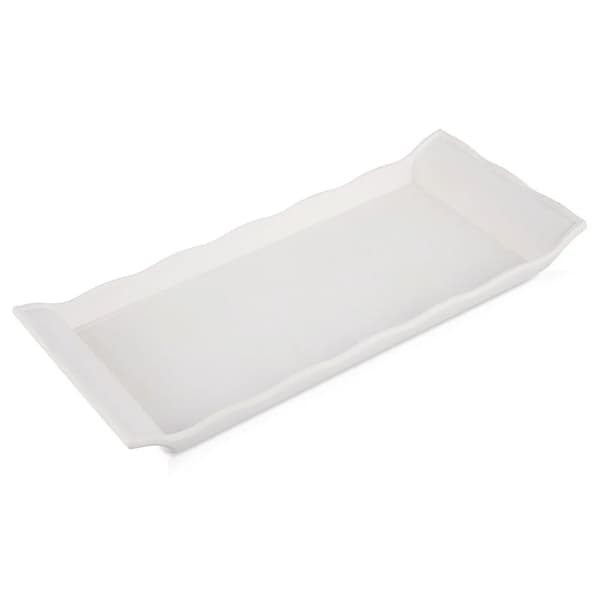 Serveringsbakke - Plastbakke - 29,5 x 13 cm - Hvid