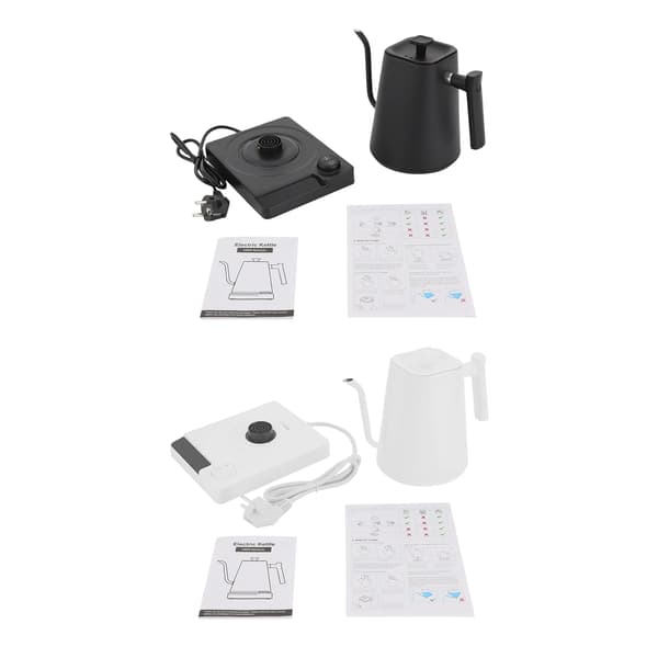 Elektrisk vattenkokare - Kaffekanna - LED-display - Rostfritt stål - Vit