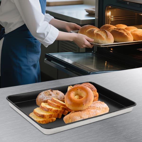 Bageplade - Rektangulær ovnplade - 60x40 cm - Aluminiumslegering - Non-stick - Sort