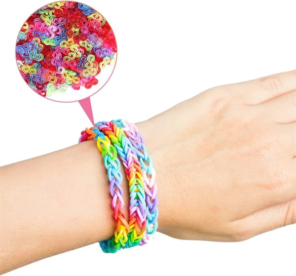 Loom gummibånd - Armbåndsloom sæt - 600 stk - Elastiske - Silikone - Til børn DIY smykker - Sort
