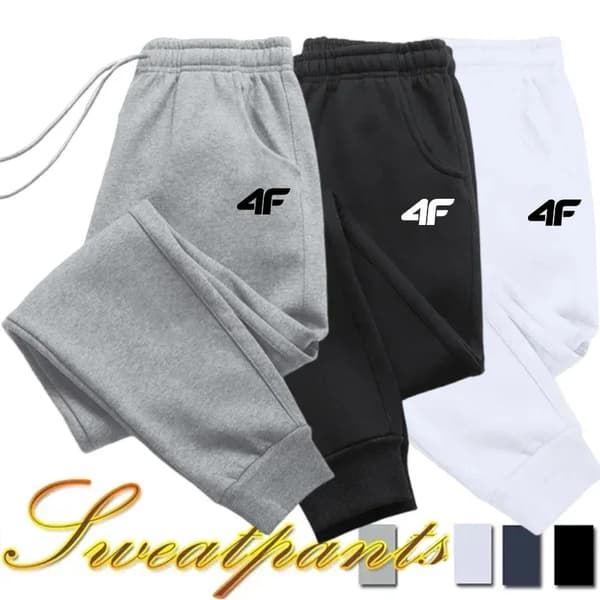 Herre sweatpants - joggingbukser - Polyester - Elastisk Talje - Med Lommer - Efterår Vinter - Str. 4XL - Grå