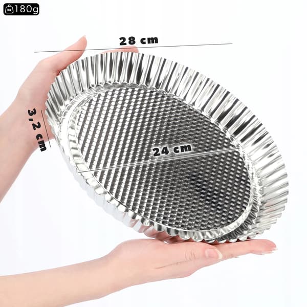 Bakform - Pajform/Quicheform - Rund - 28 cm - Metall