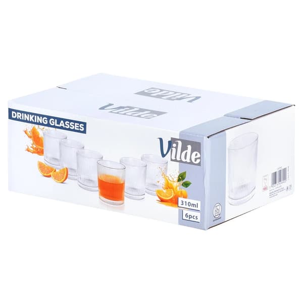 Drikkeglas - Sæt med 6 - 310 ml - Glas