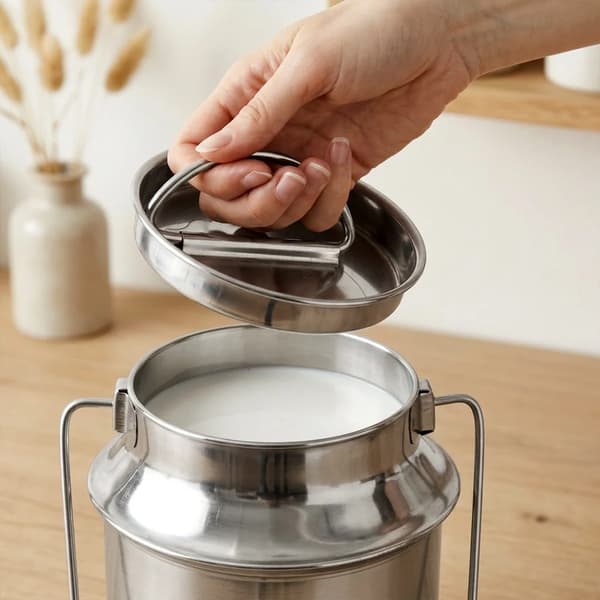 Mælkekande - Opbevaring og Servering - Rustfrit Stål - 3,2 l - Sølv - Til Hjem, Café og Restaurant