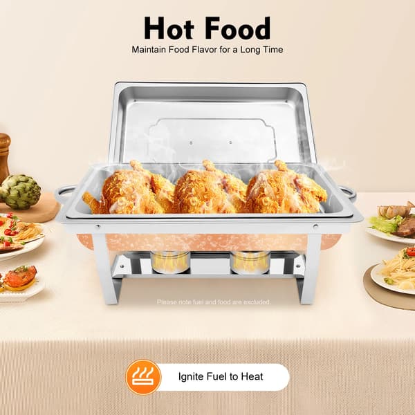 Buffetvarmer - Chafing Dish - 9 L Rustfrit Stål - Professionel - Catering & Party - Sort