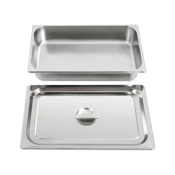 Bufféformar i 201 rostfritt stål - Ångbordsbleck med lock - Set om 4 - 9 l per form - Anti-jam stapelbara - Rektangulär - Silver