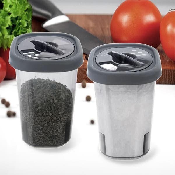 Krydderibeholder med si - 320 ml - Plast - Grå