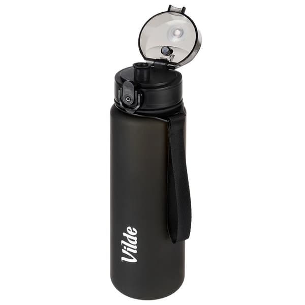 Vandflaske - Drikkeflaske - 650 ml - Plast - Sort
