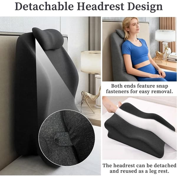 Kilkudde för säng i memoryskum - Ergonomisk sovkudde - Nackstöd - Smärtlindring - Polyester/Bomull - Svart