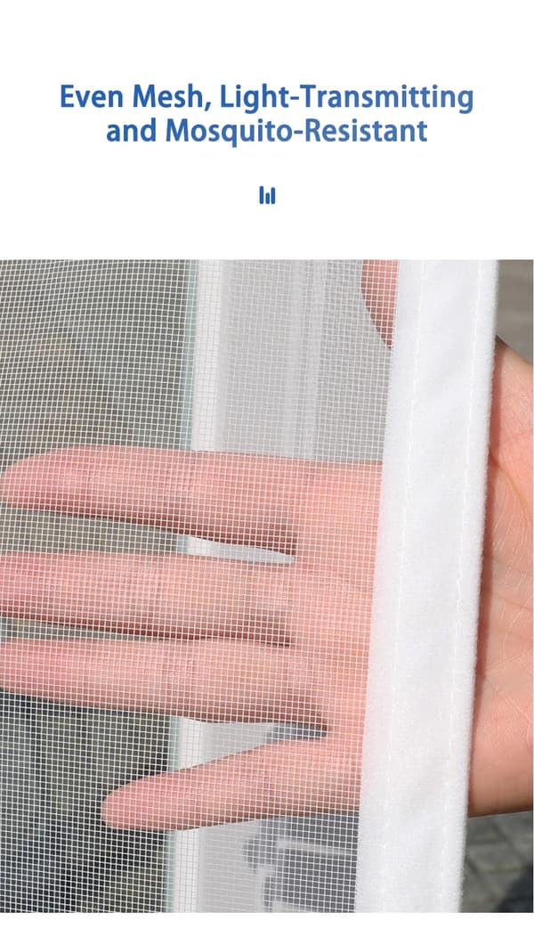 Fluenet til Vindue - Myggenet 60x80 cm - Hook & Loop Montering - Uden Boring - Fin Polyester Mesh - Klippes til - Hvid