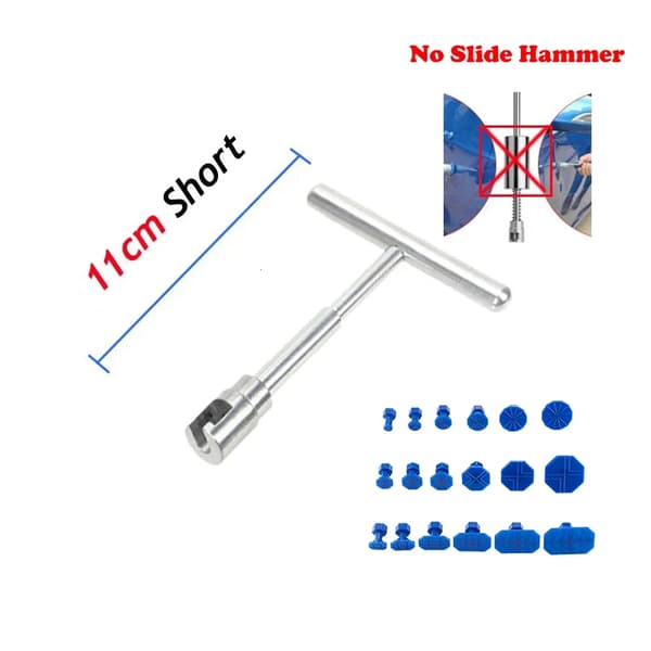 Bilbulereparationssæt - Dent Puller - Glidehammer og reverse hammer - Limtræksæt 18 dele - 50 cm