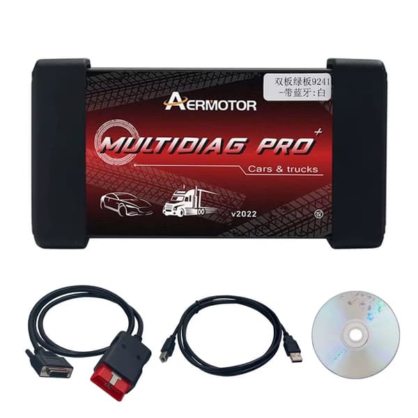 Multidiag PRO DS150 OBD2 - Bil- och lastbilsdiagnostik - Bluetooth - Dubbelt kretskort V3.0 - 9241A-chip - Programvara 2021.11/2020.23 - Blått NEC-papper