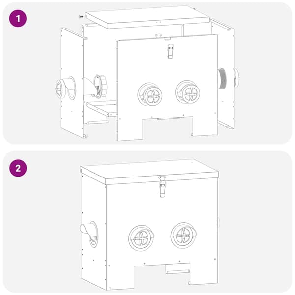 Hönsfoderautomat - Kycklingmatare 2-pack - Tygmaterial - 40,5 x 25 x 38 cm - Armygrön