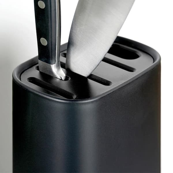 Knivholder - Knivopbevaring - Flere Rum - Plast - Sort
