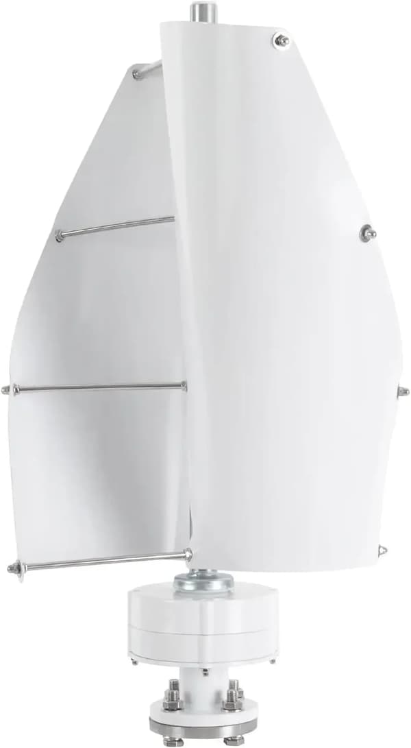 Vindgenerator - Vertikal vindmølle - 500 W - Permanentmagnet-generator - Samling - Hvid