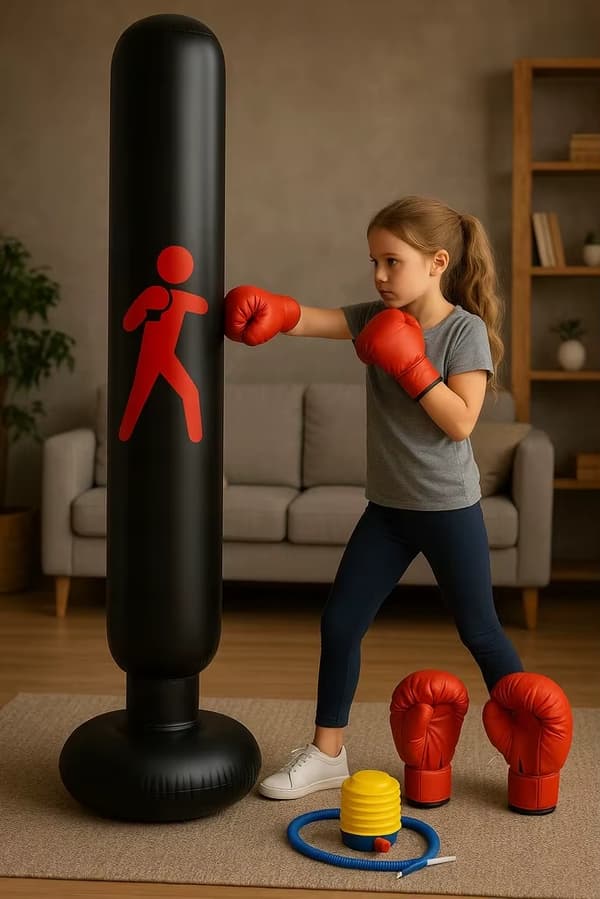 Boxningsset - Stående träningssäck - 160 cm - Boxningshandskar - Pump