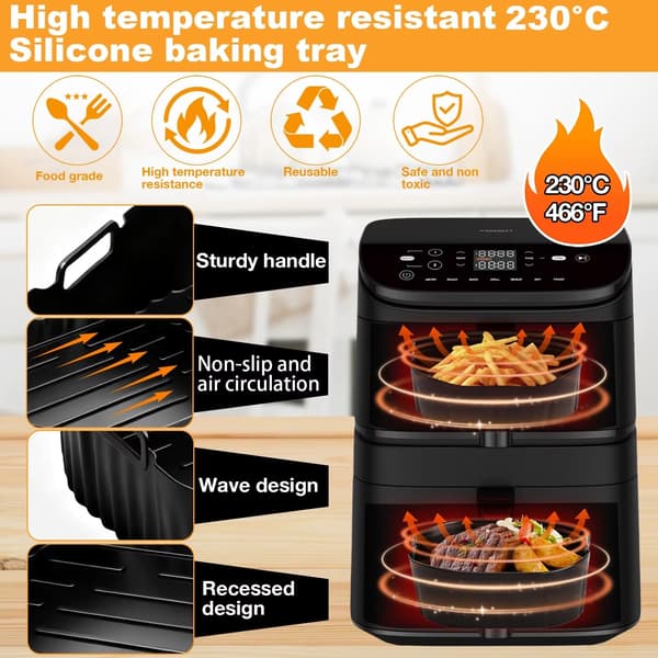 Silikonform för luftfritös - 2-pack - Återvinningsbar - Non-stick - Ugnssäker
