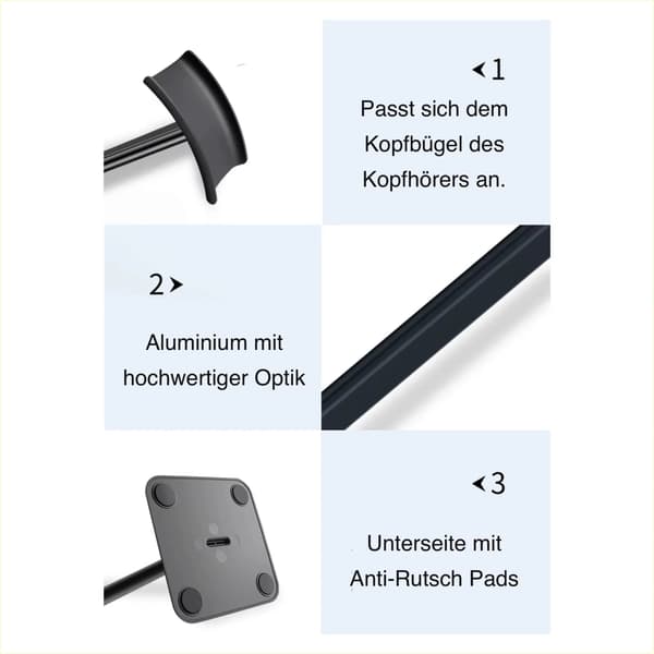 2-pack hörlurshållare - Headsetställ - Hörlursställ - Plast